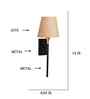 Metal Wall Lamp with Conical Jute Shade   Soft Glow Accent Light-(Beige Jute)