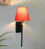 Metal Wall Mounted Conical Fabric Lamp   Elegant Wall Lighting for Home-(Orange)