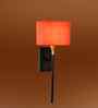 Metal Wall Mounted Lamp with 7" Round Drum Shade   Soft Ambient Glow-Orange cotton