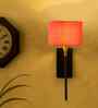 Metal Wall Mounted Lamp with 7" Round Drum Shade   Soft Ambient Glow-Orange cotton