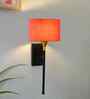 Metal Wall Mounted Lamp with 7" Round Drum Shade   Soft Ambient Glow-Orange cotton
