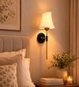 Metal Wall Mounted Lamp with Off-White Cotton Shade & Bedroom