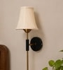 Metal Wall Mounted Lamp with Off-White Cotton Shade & Bedroom