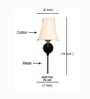 Metal Wall Mounted Lamp with Off-White Cotton Shade & Bedroom