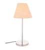 Metal White Jute Shade Table Lamp With Silver Base