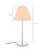 Metal White Jute Shade Table Lamp With Silver Base