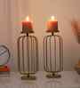 Metal Wired Oval Candle Stands Set of 2