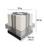 Metal Wired Square Unbreakable Grey & White Metal & Plastic Gate Light