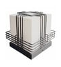 Metal Wired Square Unbreakable Grey & White Metal & Plastic Gate Light