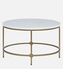 Metalico Round Coffee Table In White & Gold Finish