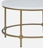 Metalico Round Coffee Table In White & Gold Finish