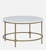 Metalico Round Coffee Table In White & Gold Finish
