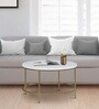 Metalico Round Coffee Table In White & Gold Finish