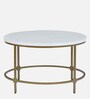 Metalico Round Coffee Table In White & Gold Finish