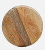 Metalico Round End Table In Natural & Black Colour