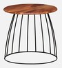 Metalico Round End Table In Natural Finish