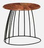 Metalico Round End Table In Natural Finish