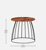 Metalico Round End Table In Natural Finish