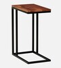 Metalico Solid Wood C Shaped Table In Natural Finish