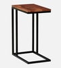 Metalico Solid Wood C Shaped Table In Natural Finish