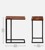 Metalico Solid Wood C Shaped Table In Natural Finish