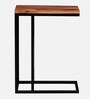 Metalico Solid Wood C Shaped Table In Natural Finish