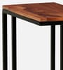 Metalico Solid Wood C Shaped Table In Natural Finish