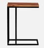 Metalico Solid Wood C Shaped Table In Natural Finish