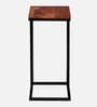 Metalico Solid Wood C Shaped Table In Natural Finish