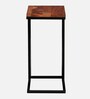 Metalico Solid Wood C Shaped Table In Natural Finish
