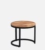 Metalico Solid Wood Nest Of Tables In Natural Finish (Set of 3)