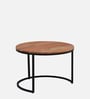 Metalico Solid Wood Nest Of Tables In Natural Finish (Set of 3)