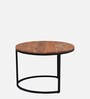 Metalico Solid Wood Nest Of Tables In Natural Finish (Set of 3)