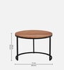 Metalico Solid Wood Nest Of Tables In Natural Finish (Set of 3)