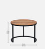 Metalico Solid Wood Nest Of Tables In Natural Finish (Set of 3)