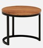 Metalico Solid Wood Nest Of Tables In Natural Finish