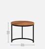 Metalico Solid Wood Nest Of Tables In Natural Finish