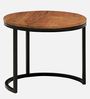 Metalico Solid Wood Nest Of Tables In Natural Finish