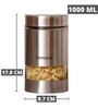 Metallic Clear Glass Jars |1000 ML | Set Of 1 | Silver