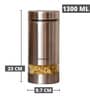 Metallic Clear Glass Jars |1300 ML | Set Of 1 | Silver