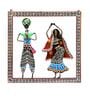 Metallic Dancer Couple Wall Hanging Frame In Yellow