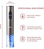 Metallic Finish, Automatic Cordless Electric Wine Opener Corkscrew Set with Foil Cutter (Grey)