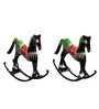 Metallic Horse (Set Of 2) Figurine In Black Colour