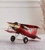 Metallic Vintage Red Airplane Miniature Showpiece