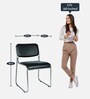 Metallica Leatherette Guest Chair in Black Colour