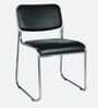 Metallica Leatherette Guest Chair in Black Colour