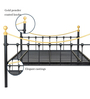 Metallika Metal Queen Size Bed in Black & Gold Colour