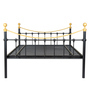 Metallika Metal Queen Size Bed in Black & Gold Colour