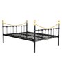 Metallika Metal Queen Size Bed in Black & Gold Colour
