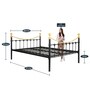 Metallika Metal Queen Size Bed in Black & Gold Colour